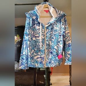 lilly pulitzer EUC Audrey Zip Up XL Turquoise Oasis